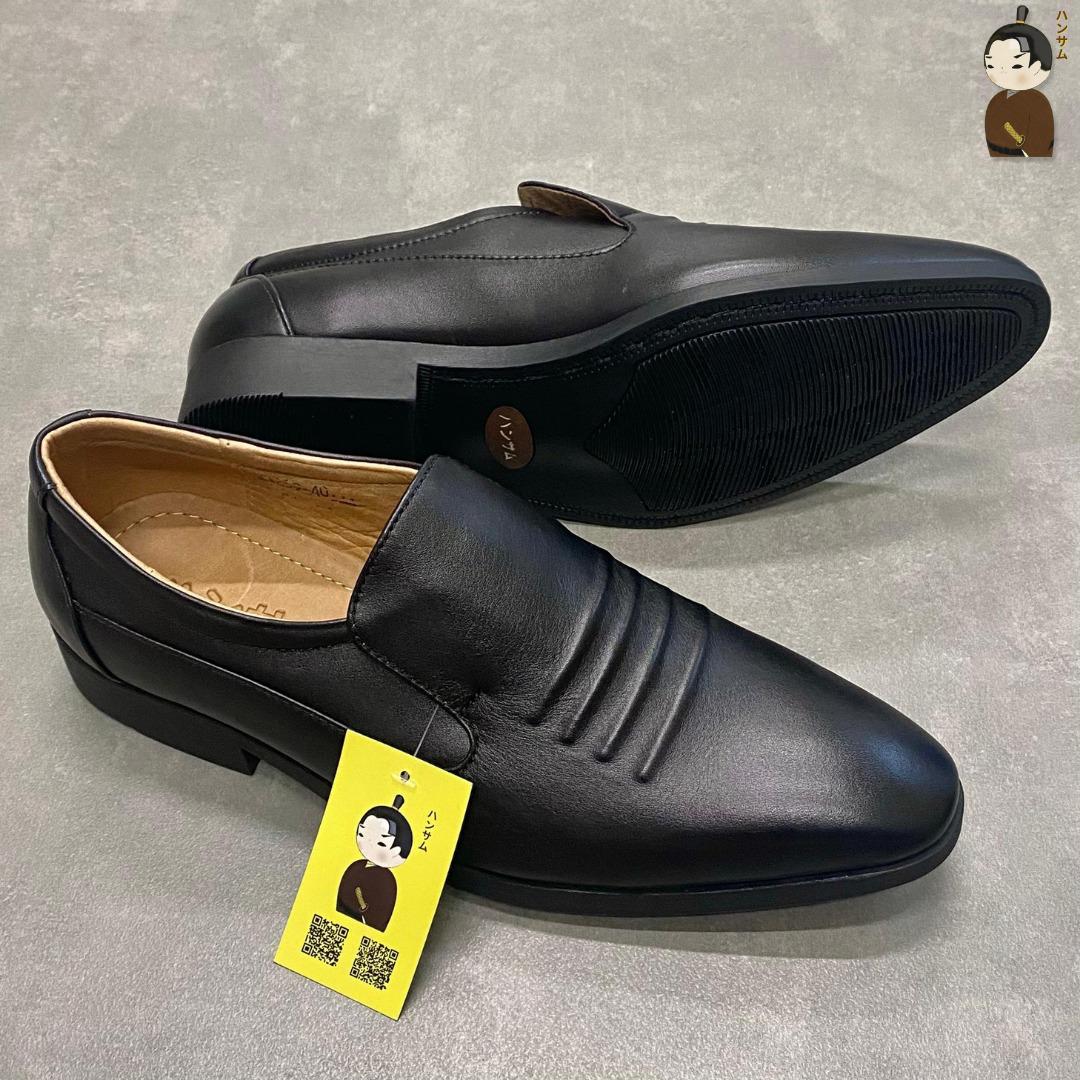 Hansamu Office Japanese wavy edge dress shoes LA Black