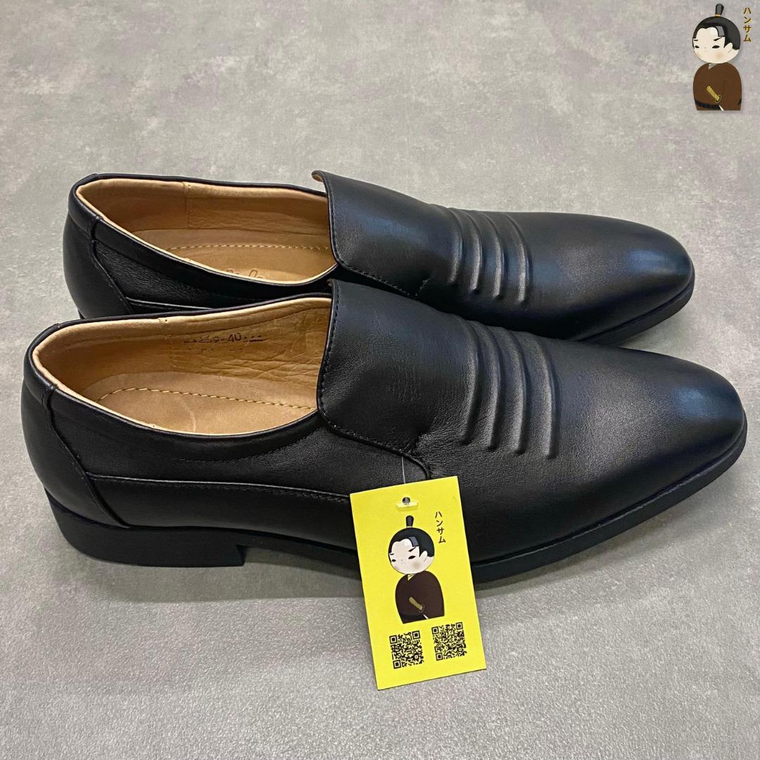 Hansamu Office Japanese wavy edge dress shoes LA Black