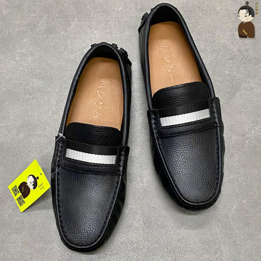 Hansamu Penny Canvas Loafers 02 HN Black
