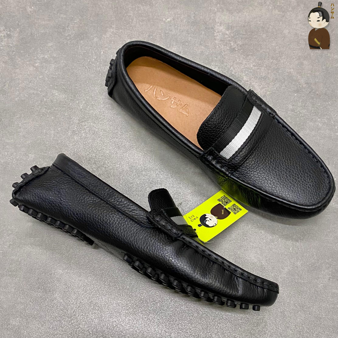 Hansamu Penny Canvas Loafers 02 HN Black