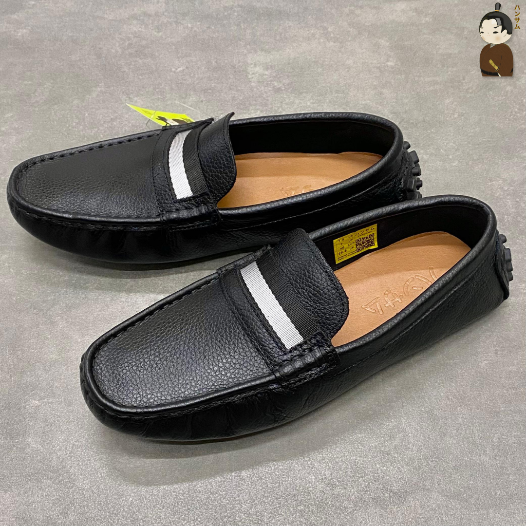 Hansamu Penny Canvas Loafers 02 HN Black