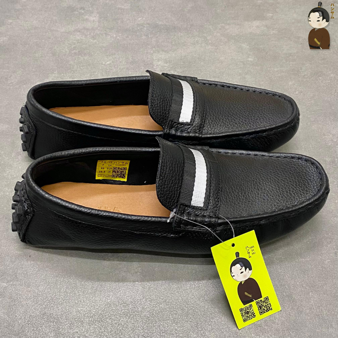 Hansamu Penny Canvas Loafers 02 HN Black