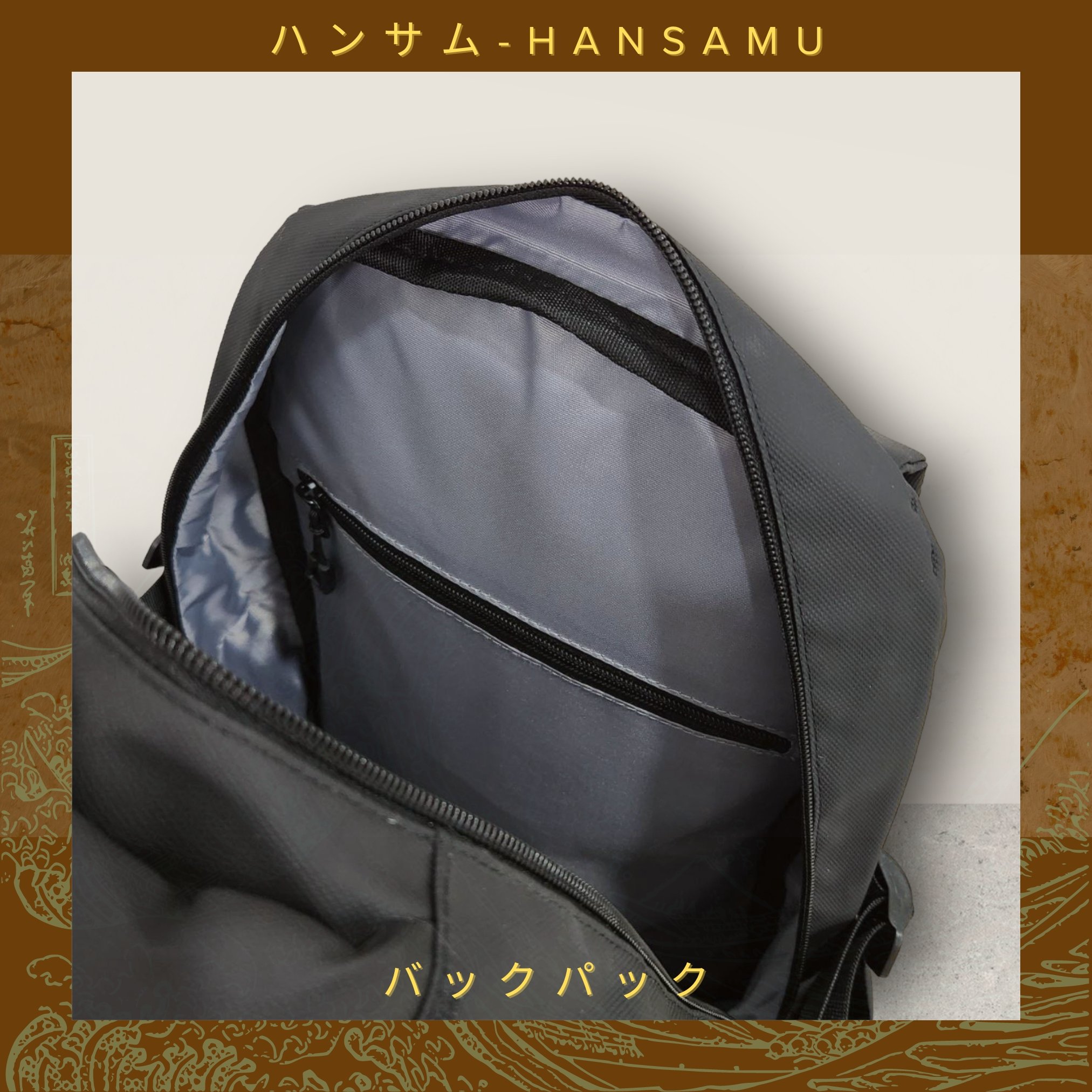 Hansamu versatile waterproof backpack CN Black