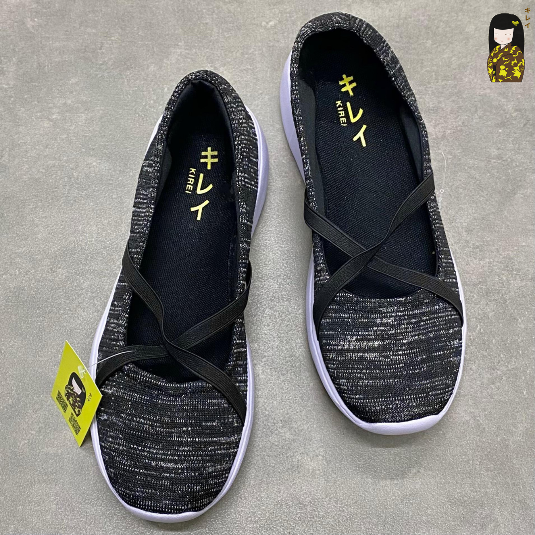 Kirei breathable walk straps HD Black doll shoes