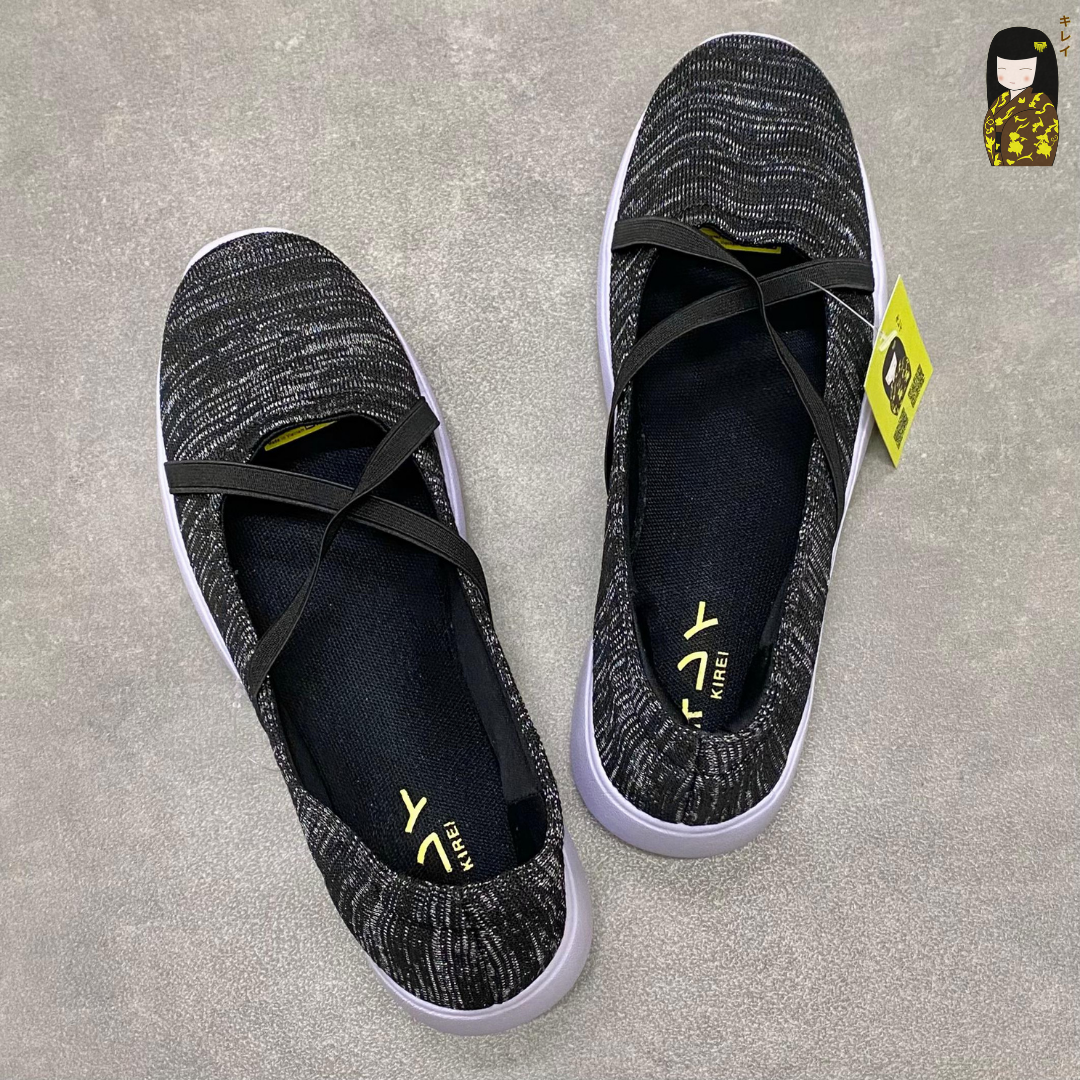 Kirei breathable walk straps HD Black doll shoes