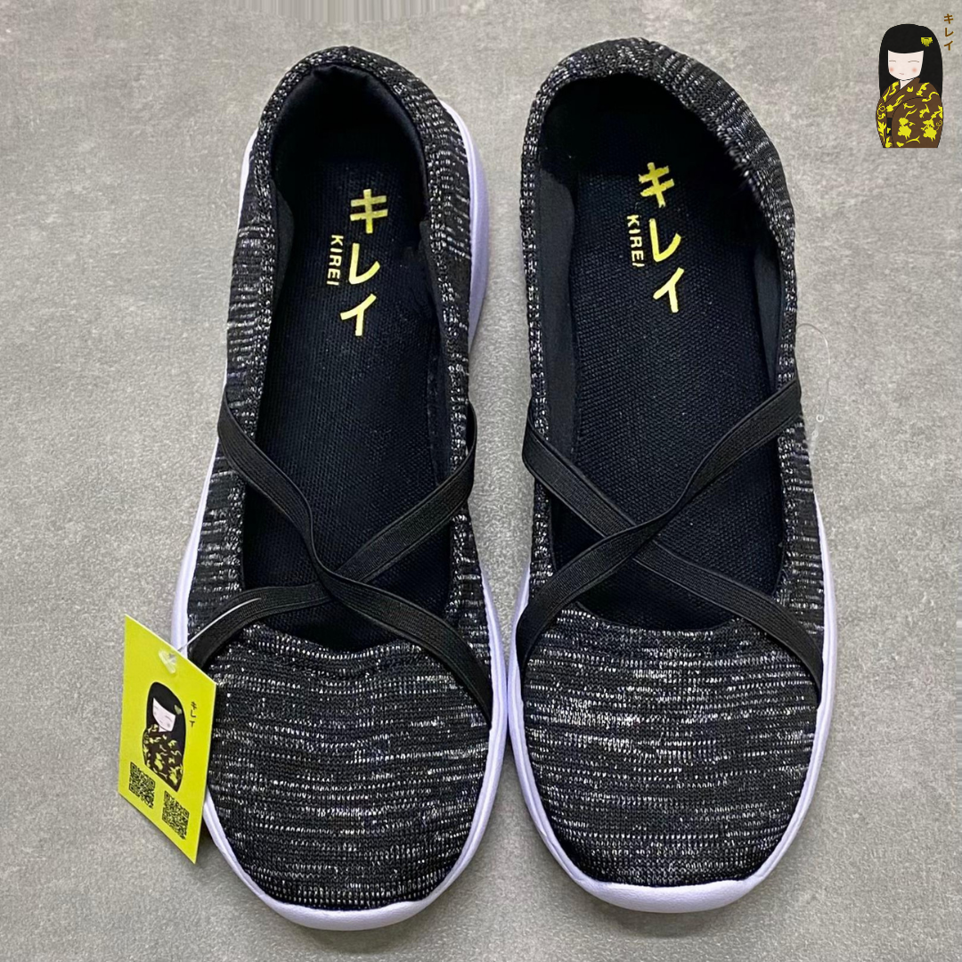 Kirei breathable walk straps HD Black doll shoes