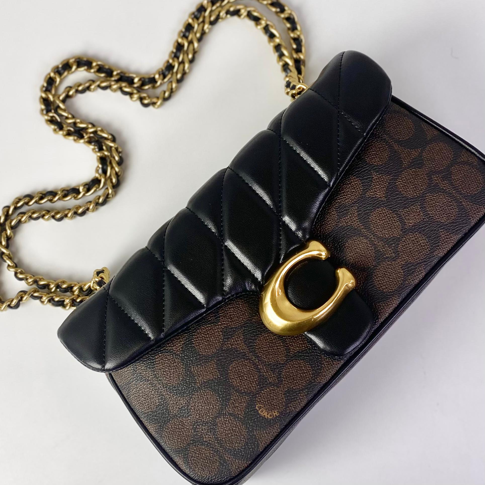 Túi Coach Tabby 26 Shoulder Quilting Canvas DS Black/Gold