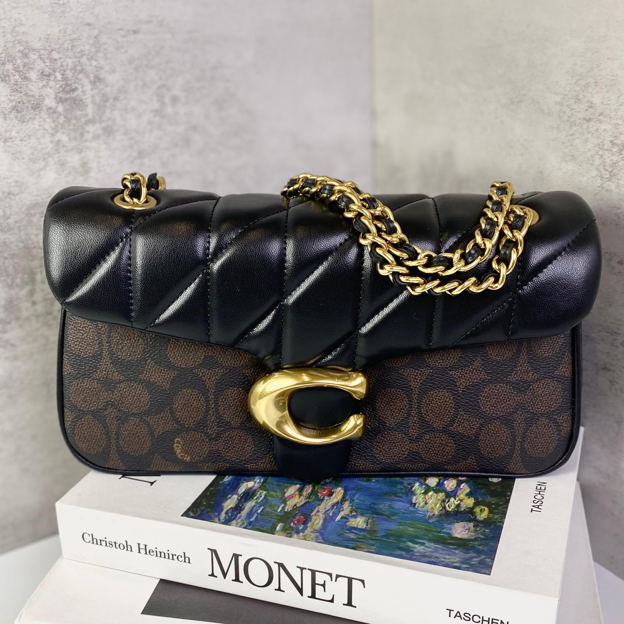 Túi Coach Tabby 26 Shoulder Quilting Canvas DS Black/Gold