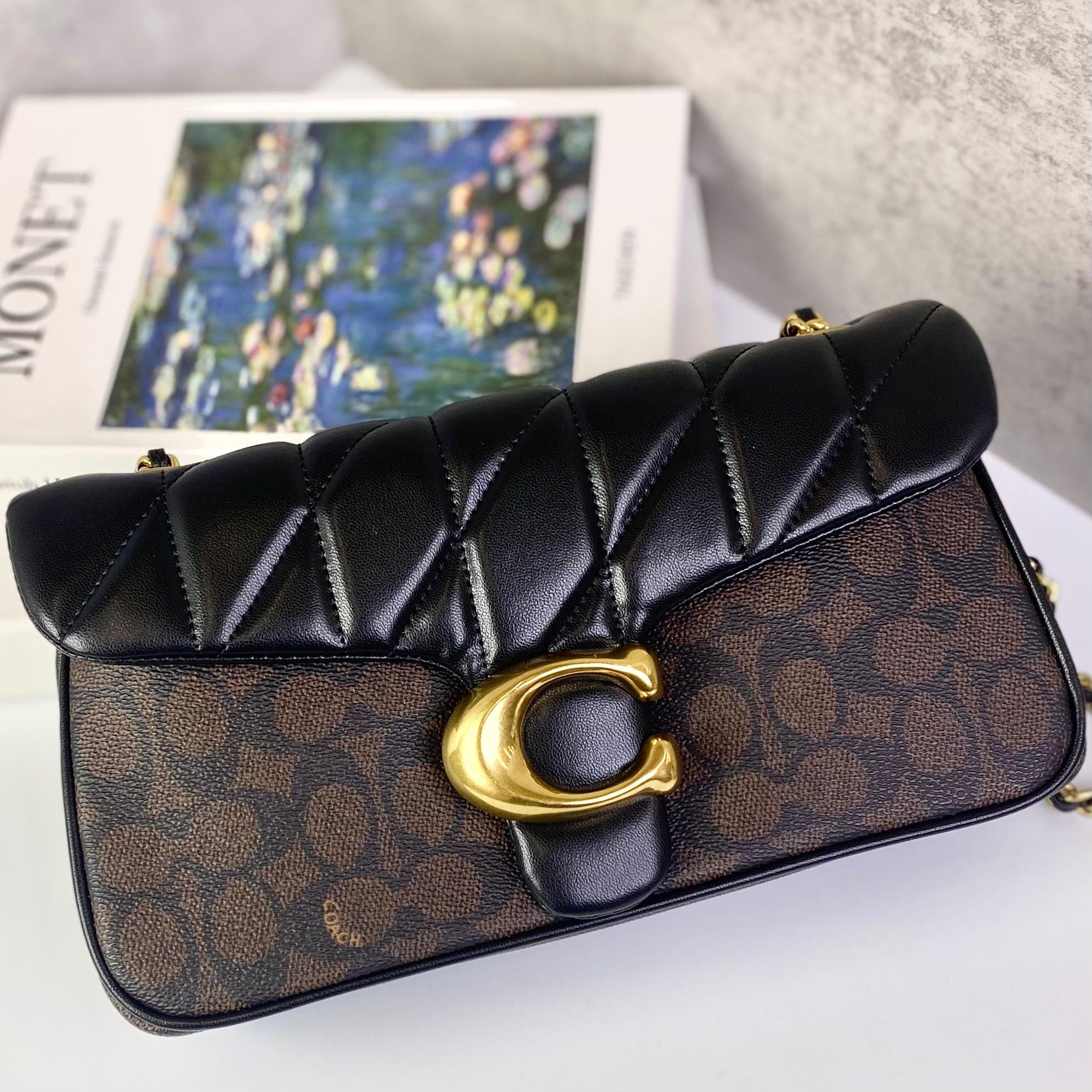 Túi Coach Tabby 26 Shoulder Quilting Canvas DS Black/Gold