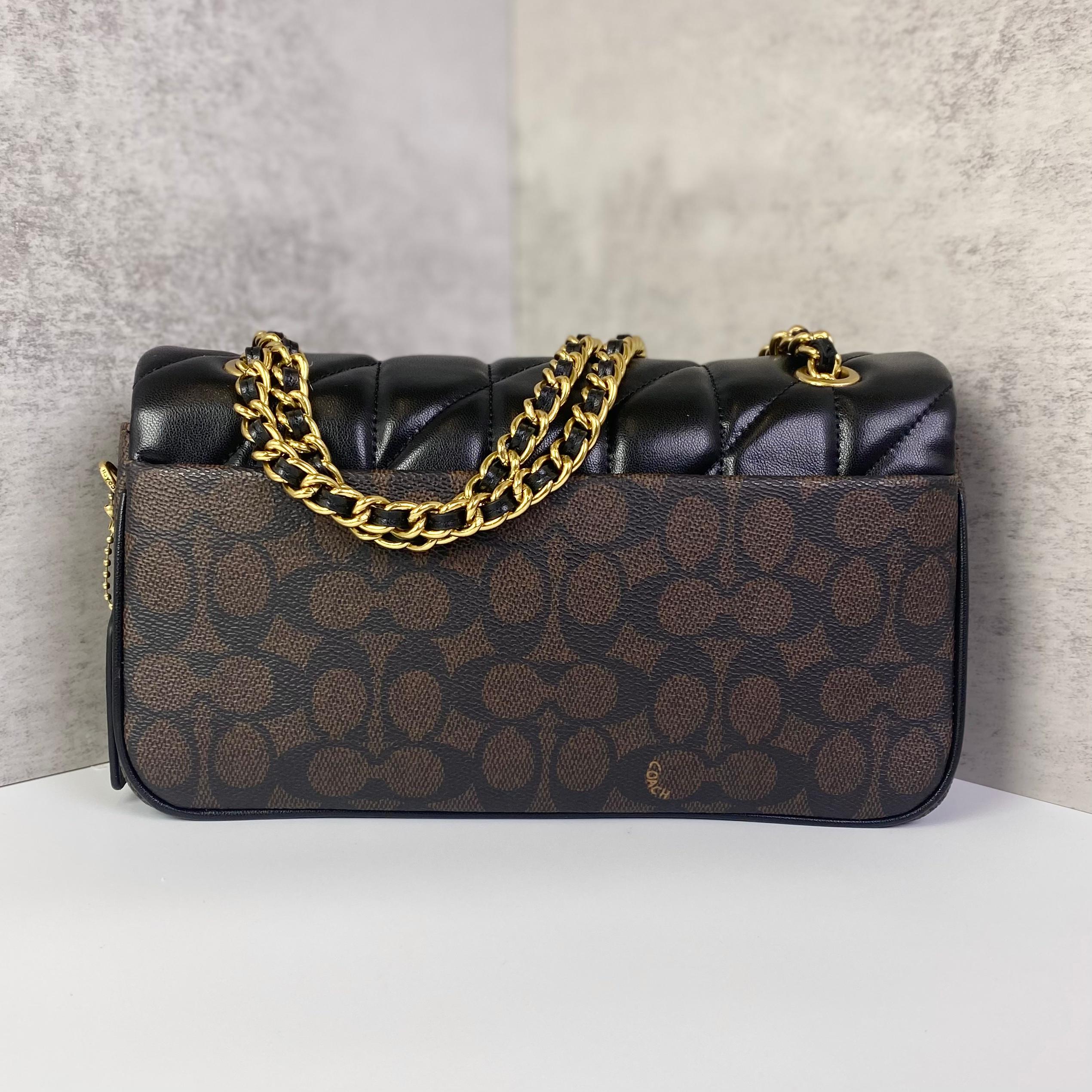 Túi Coach Tabby 26 Shoulder Quilting Canvas DS Black/Gold