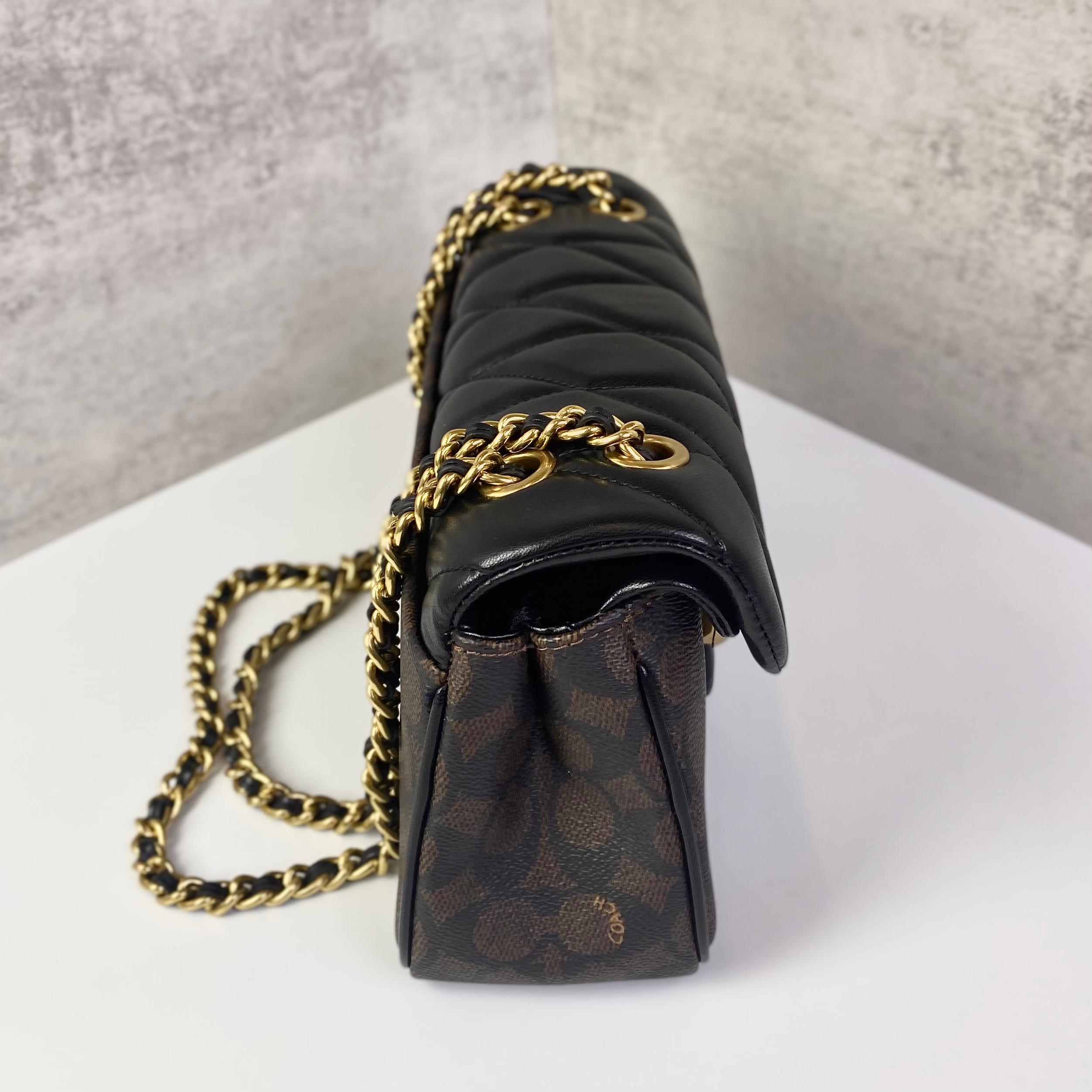 Túi Coach Tabby 26 Shoulder Quilting Canvas DS Black/Gold
