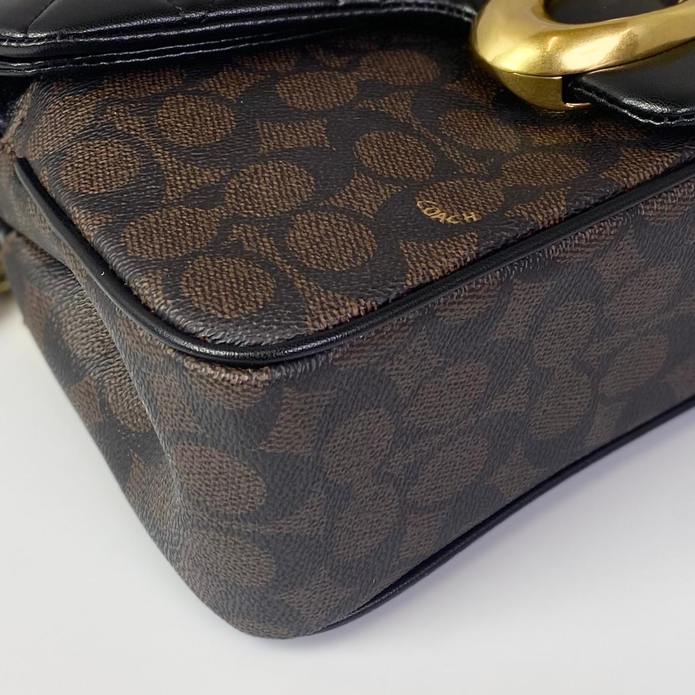 Túi Coach Tabby 26 Shoulder Quilting Canvas DS Black/Gold