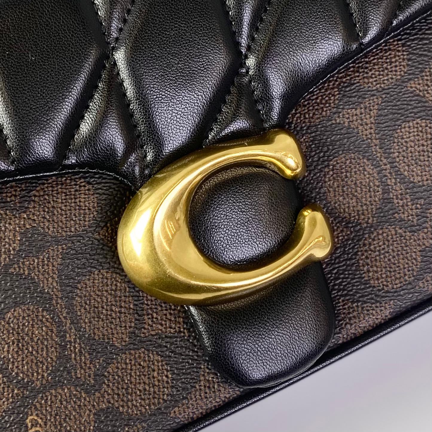 Túi Coach Tabby 26 Shoulder Quilting Canvas DS Black/Gold