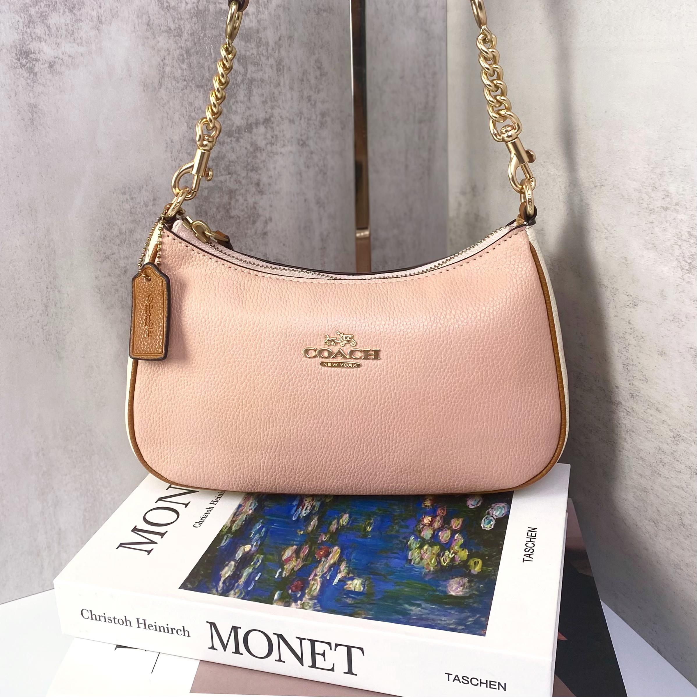 Túi Coach Teri Shoulder DS Pink/White