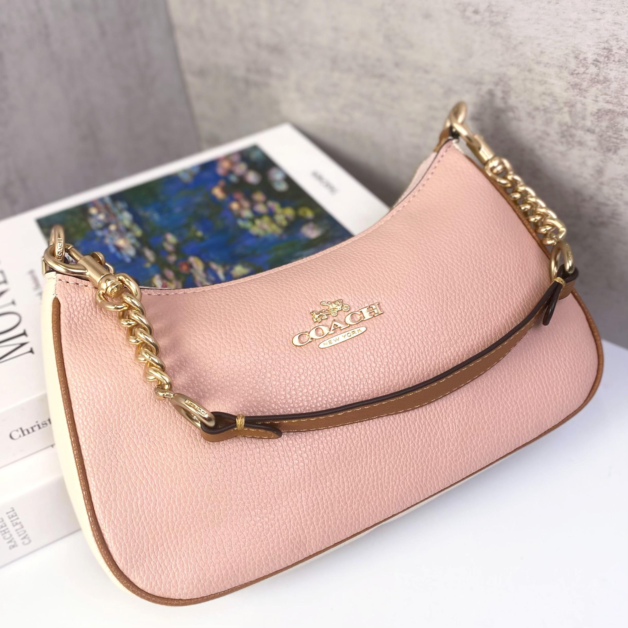 Túi Coach Teri Shoulder DS Pink/White