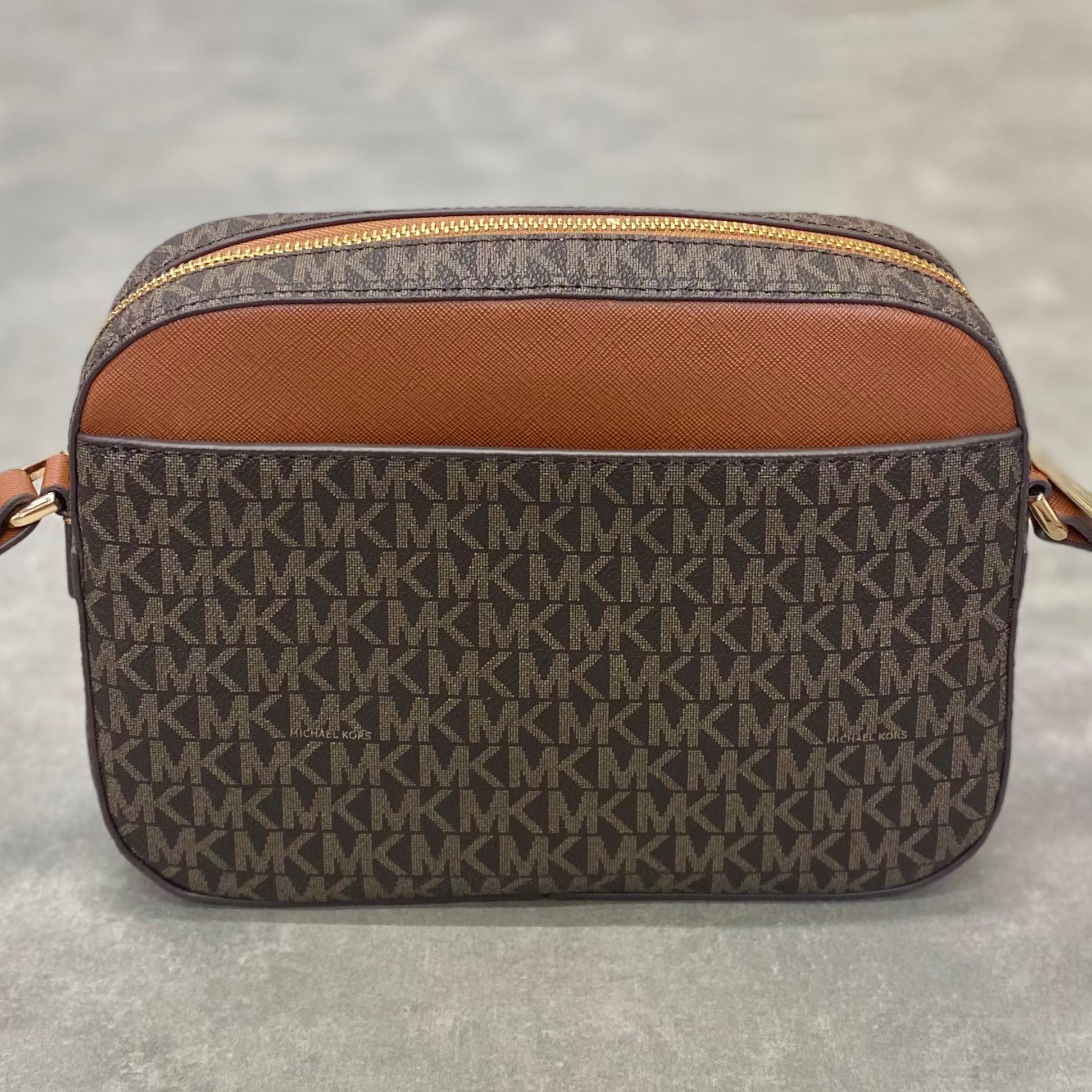 Túi Michael Kors Jet Set Saffiano Leather Crossbody Bag DS Brown