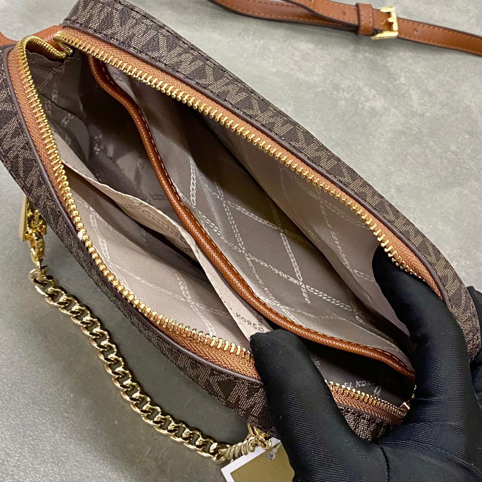 Túi Michael Kors Jet Set Saffiano Leather Crossbody Bag DS Brown