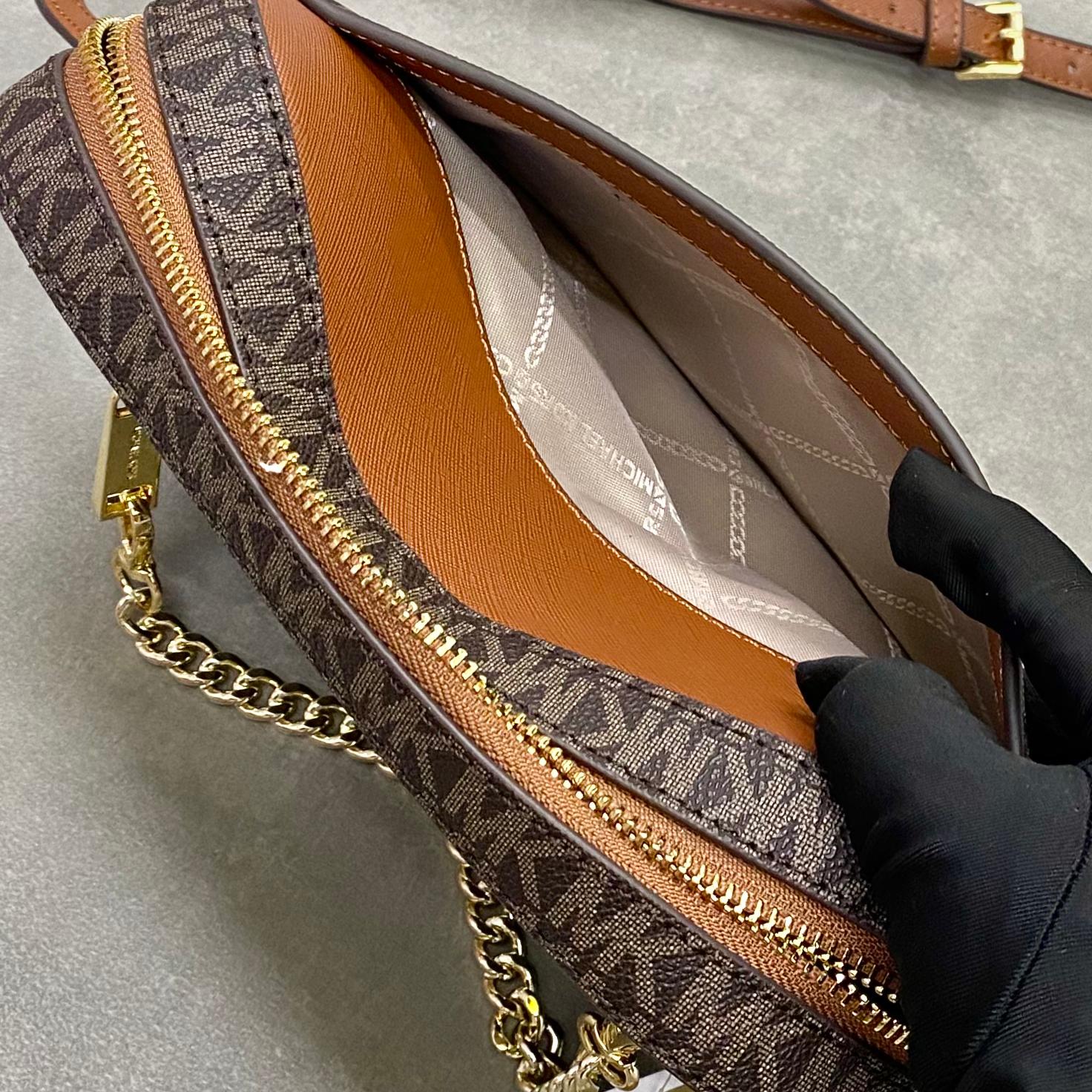 Túi Michael Kors Jet Set Saffiano Leather Crossbody Bag DS Brown