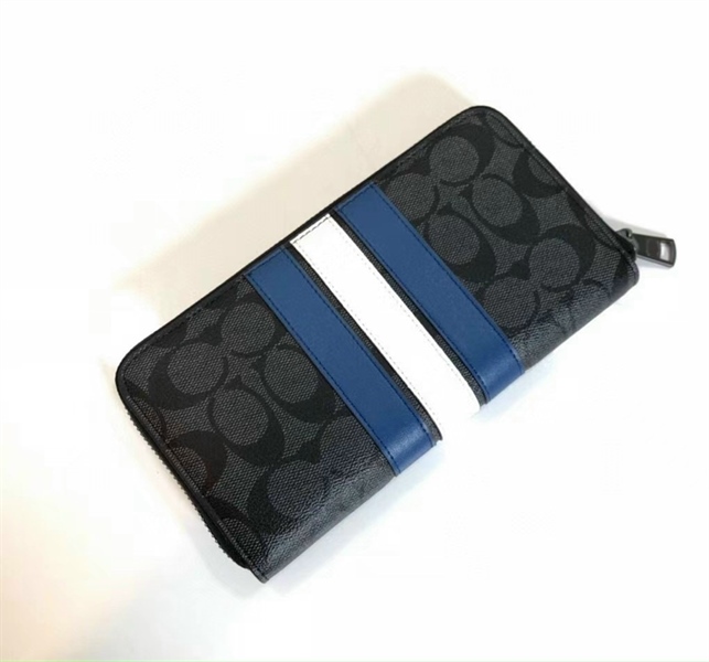 Ví Coach Long Zip Wallet in Varsity Stripe DS G/Black