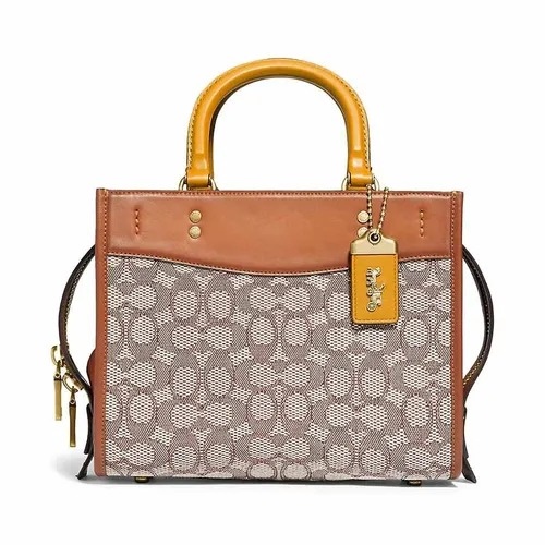 Túi Coach Rogue 25 Tote Signature Jacquard Satchel DS Brown