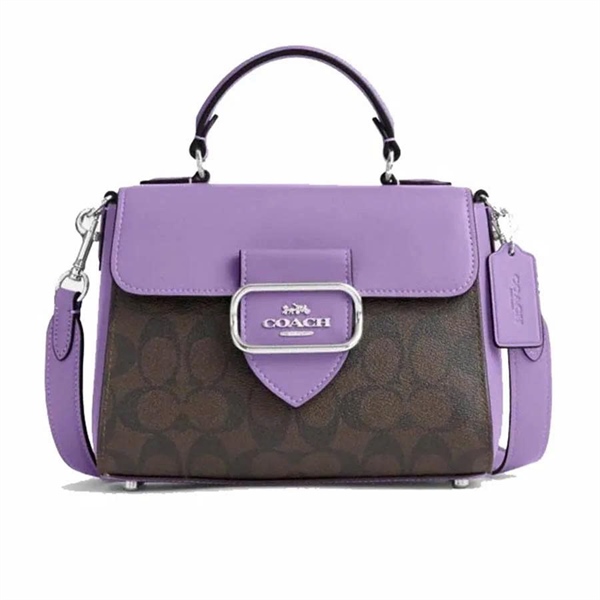 Túi Coach Morgan Top Handle Satchel In Signature Canvas DS Purple/D.Brown