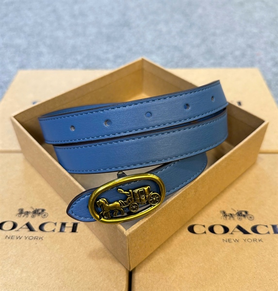 Dây Nịt Coach Logo Horse And Carriage Plaque DS Blue