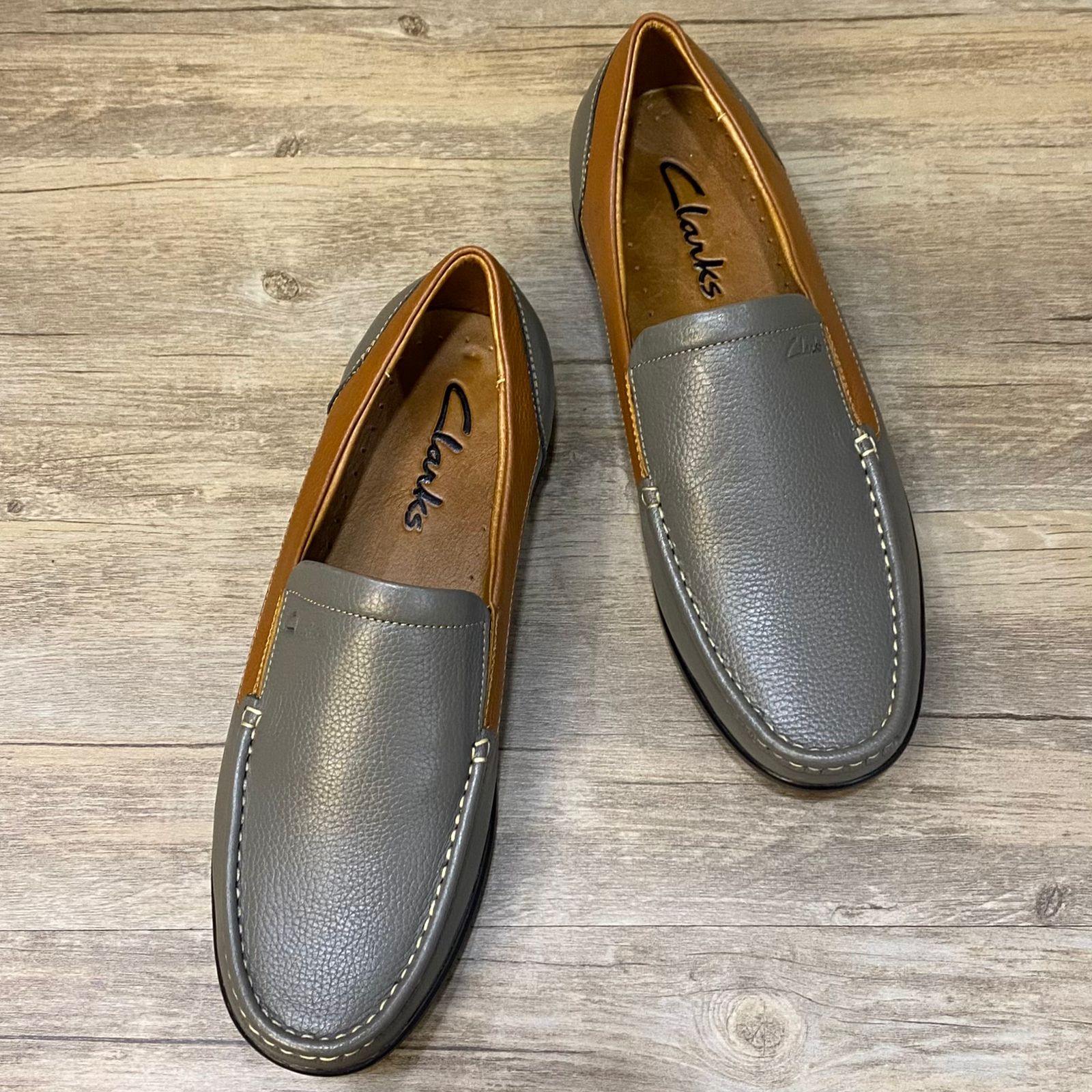 Clarks CT Grey/Brown Loafers