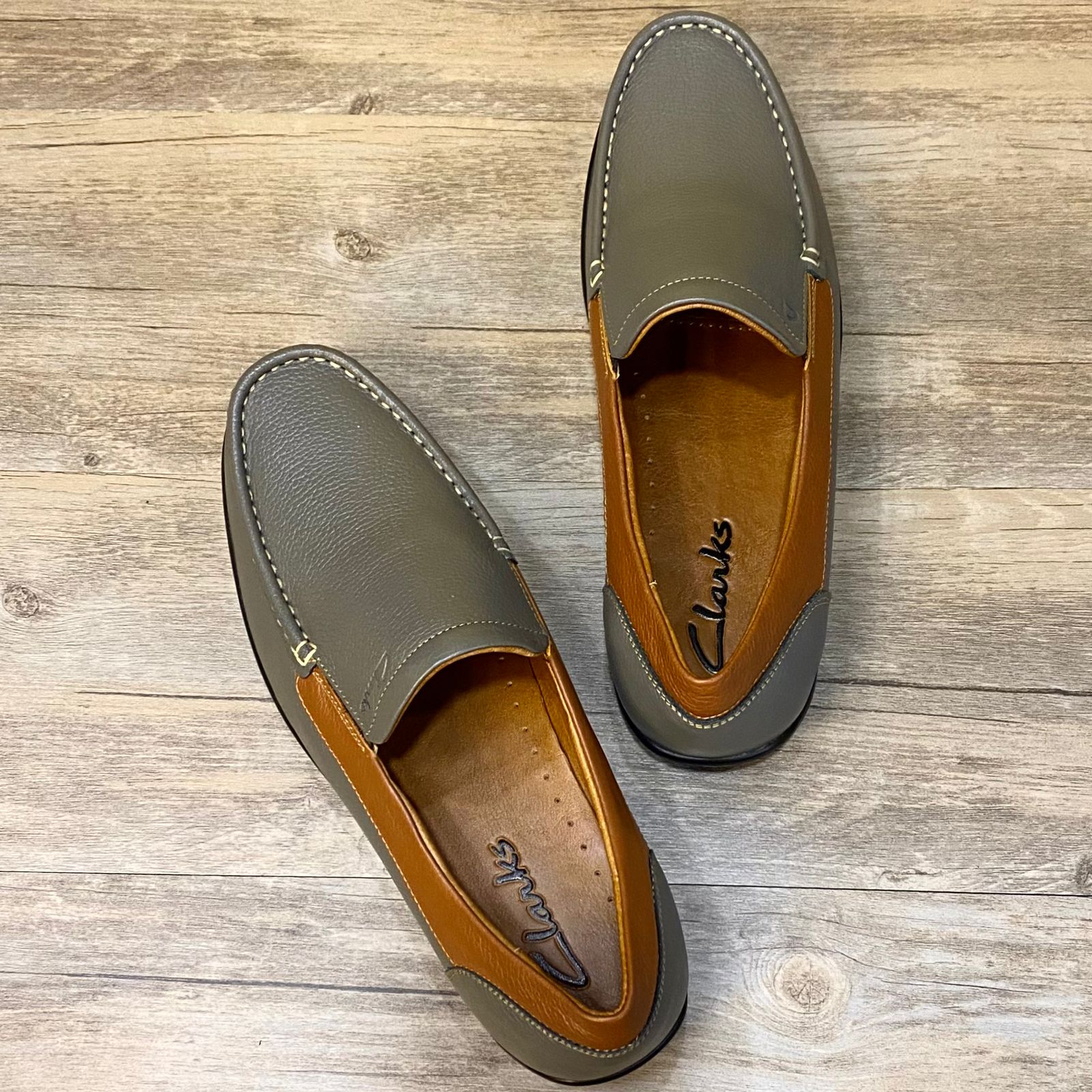 Clarks CT Grey/Brown Loafers