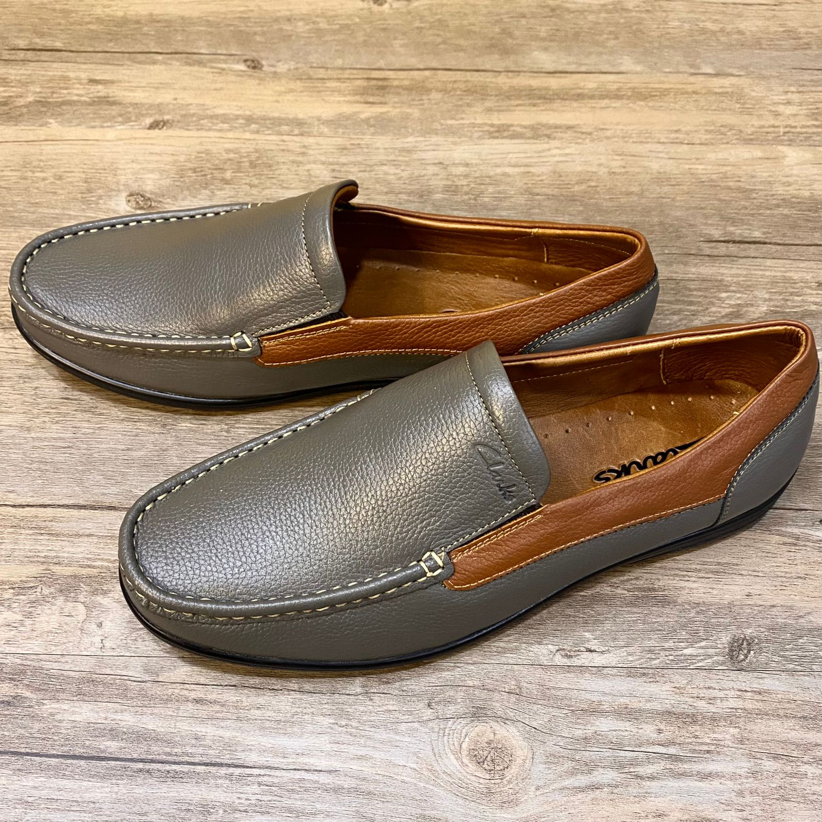 Clarks CT Grey/Brown Loafers