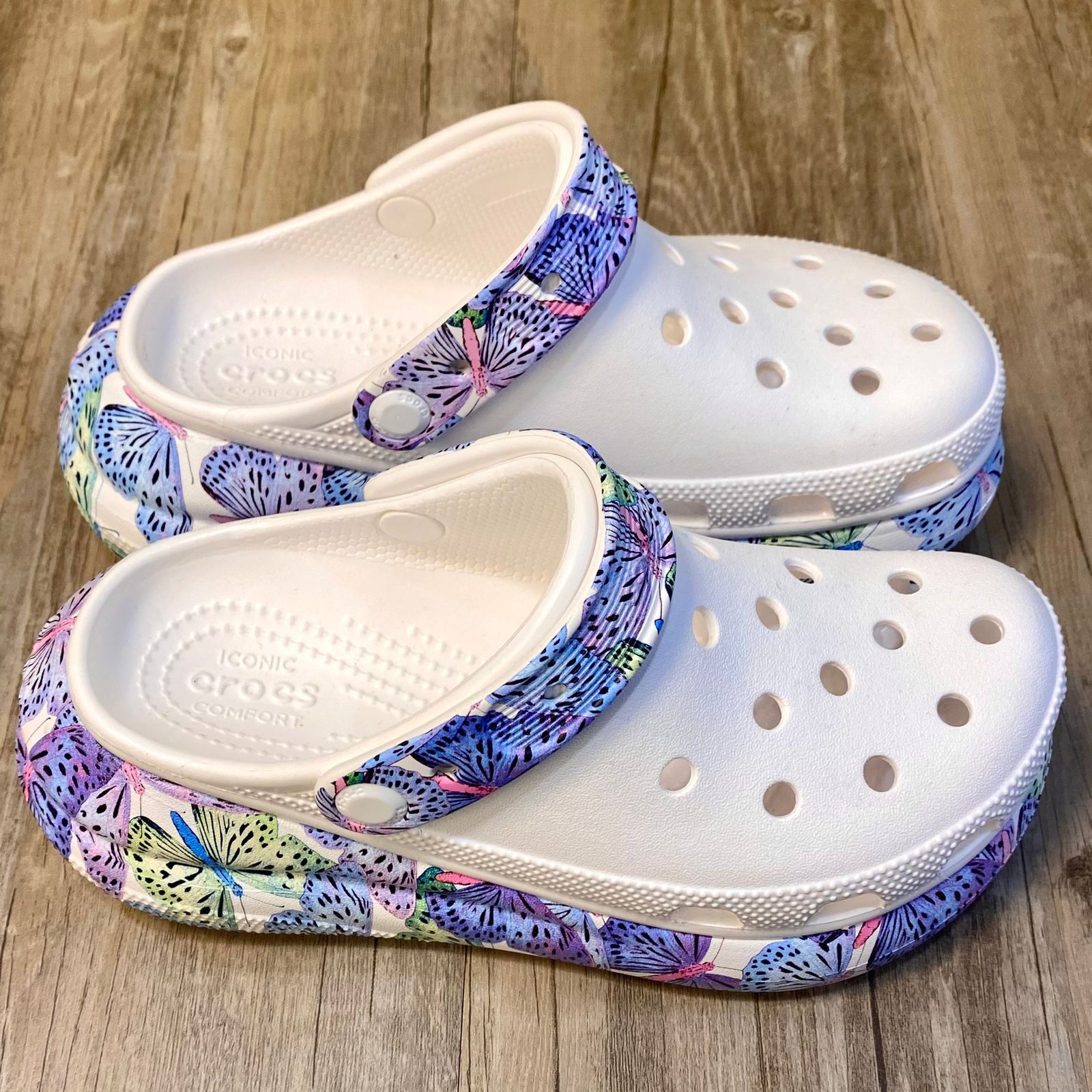 Dép Crocs Clog Crush Butterfly HN White