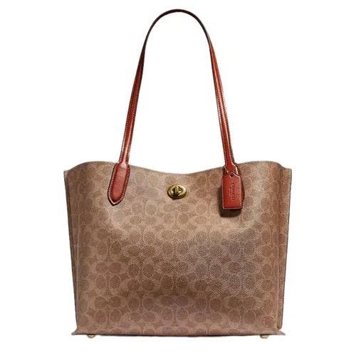 Túi Coach Willow Tote Bag In Signature Canvas DS Brown