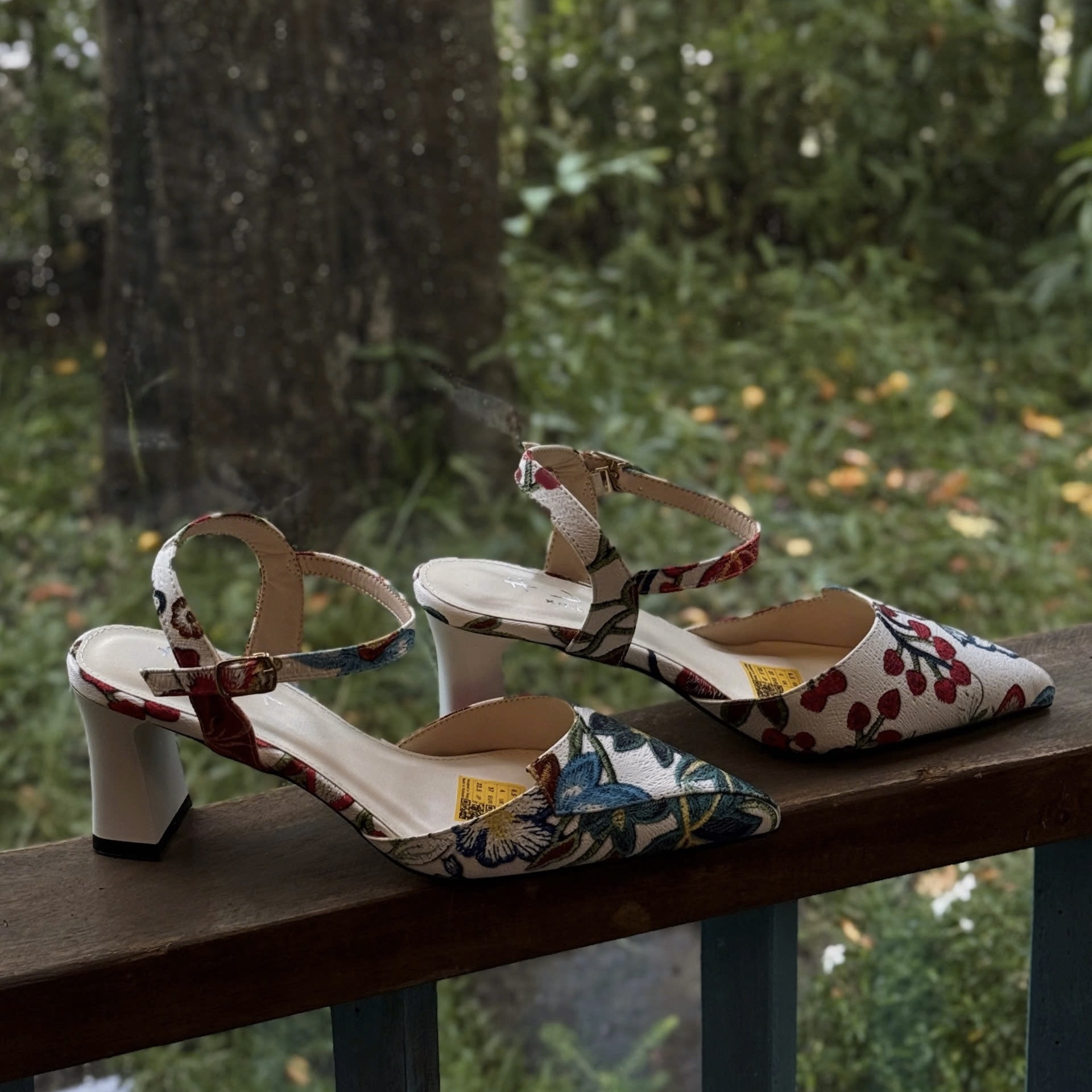 Kirei Office CP Sandal Cao Gót 3D FEP 7P Hồng trắng