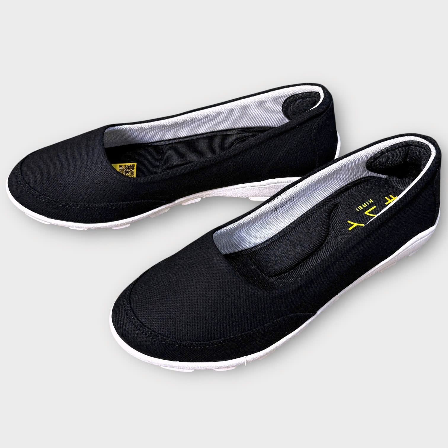 Kirei Walk KH Giày Búp Bê Canvas Đế Dẻo Đen