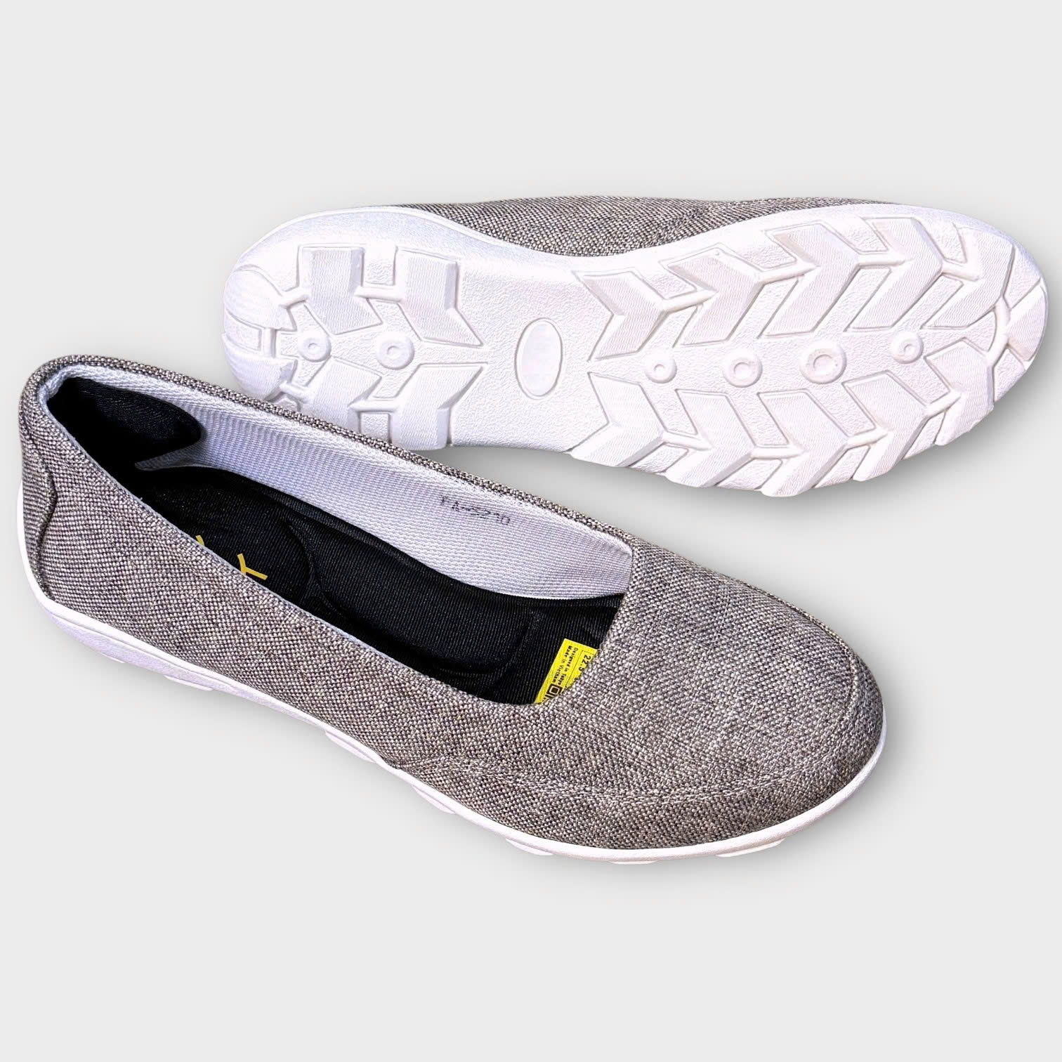 Kirei Walk KH Giày Búp Bê Canvas Đế Dẻo Xám