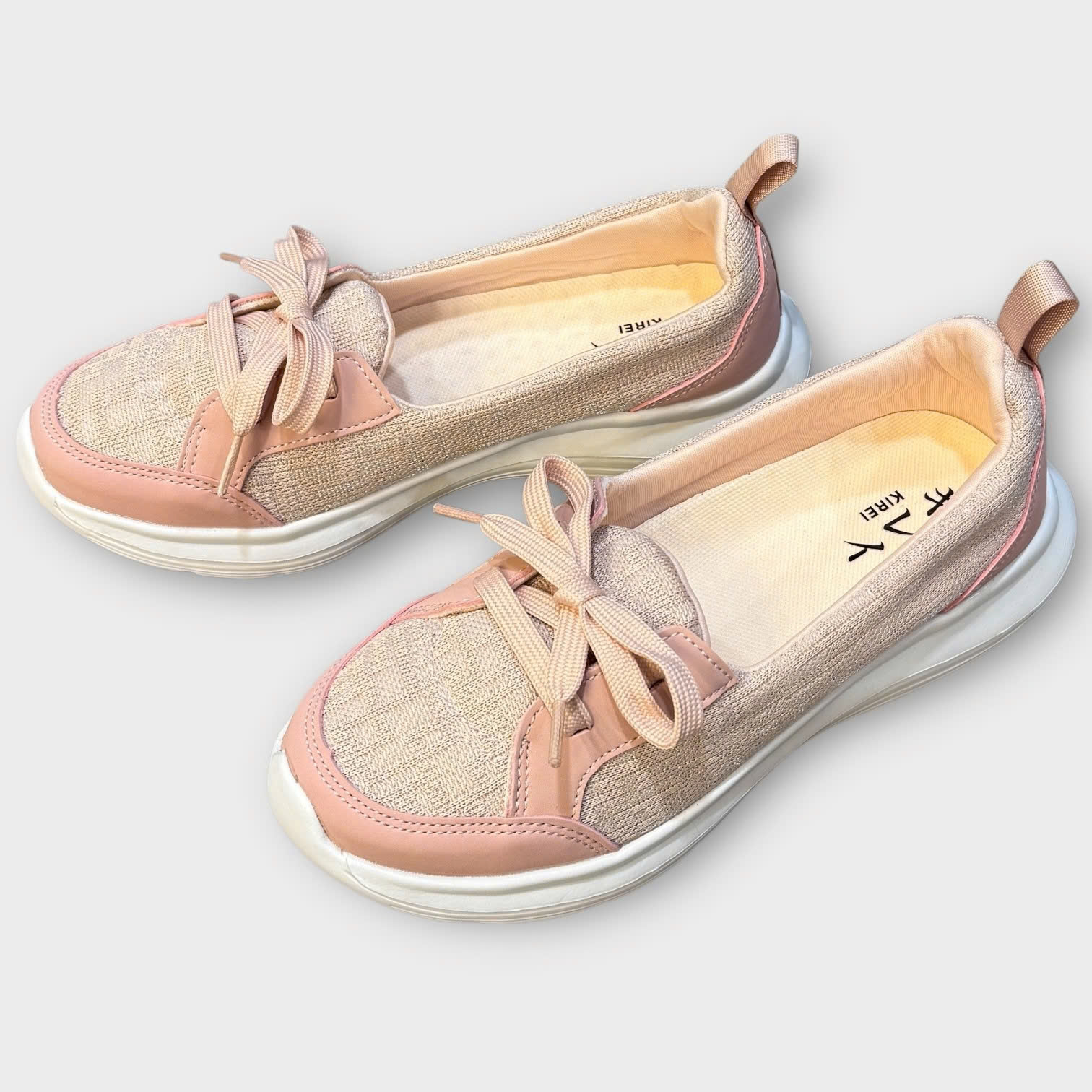 Kirei Walk BG Giày Breathable Cột Dây Hồng
