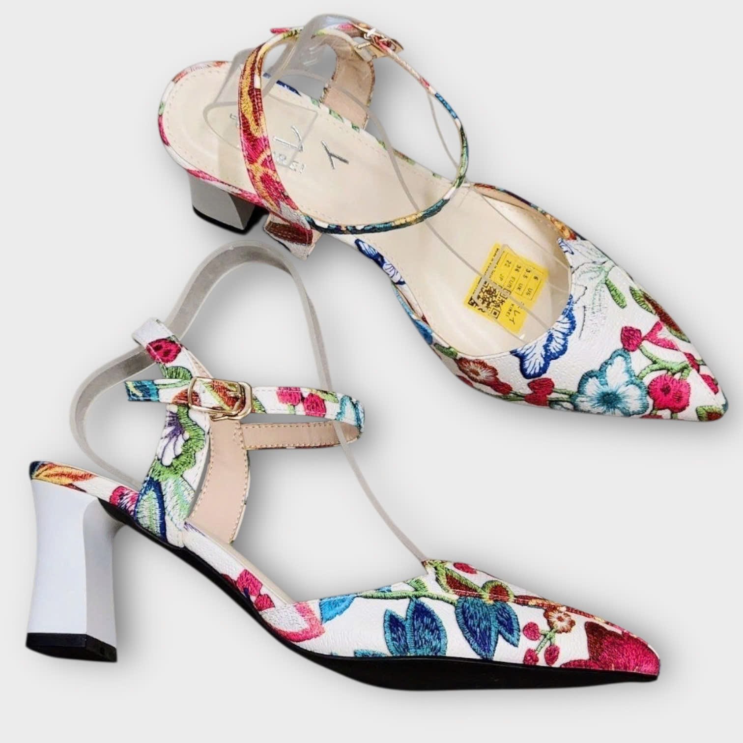 Kirei Office CP Sandal Cao Gót 3D FEP 7P Hồng trắng