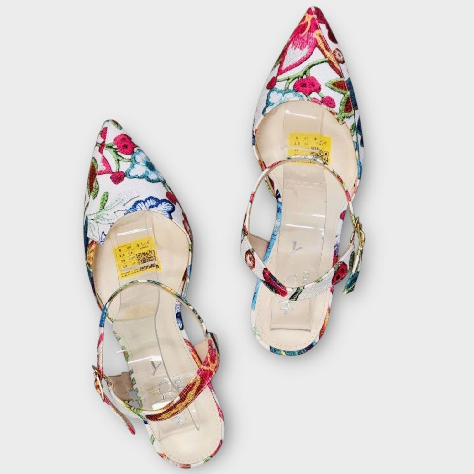 Kirei Office CP Sandal Cao Gót 3D FEP 7P Hồng trắng