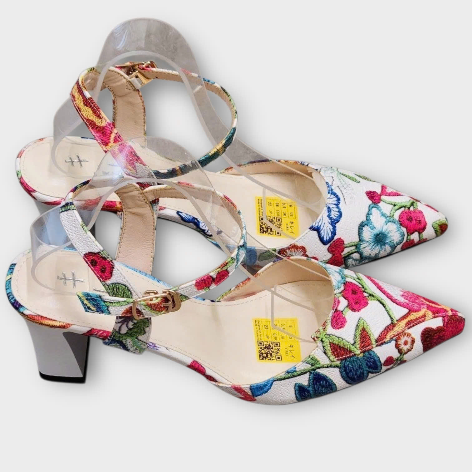 Kirei Office CP Sandal Cao Gót 3D FEP 7P Hồng trắng