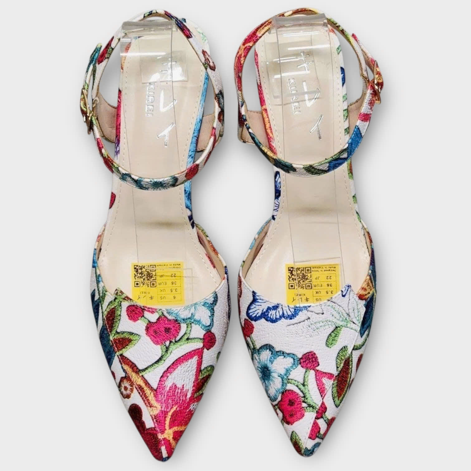 Kirei Office CP Sandal Cao Gót 3D FEP 7P Hồng trắng