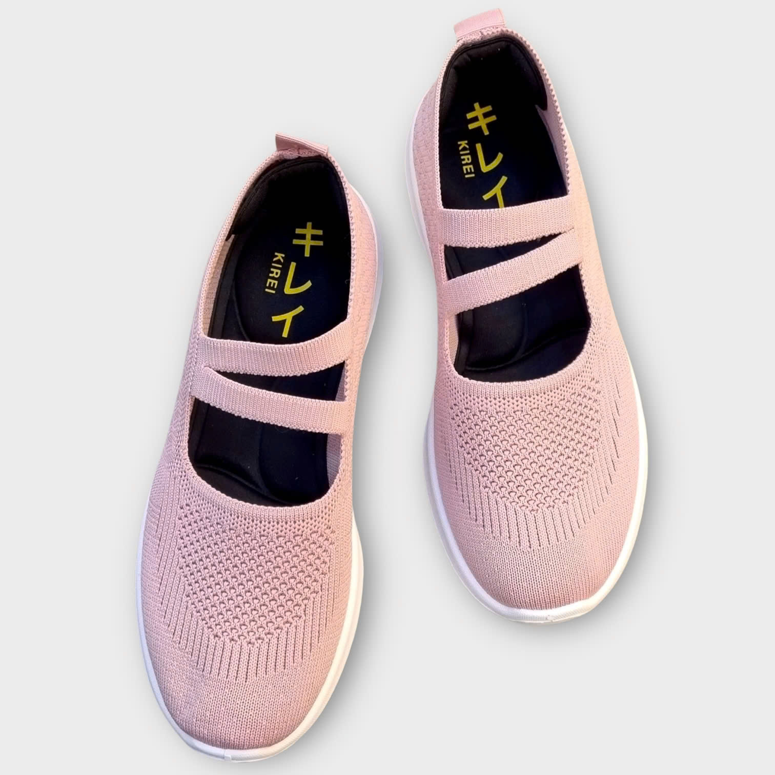 Kirei Walk BG Giày Búp Bê Straps Knitted Hồng