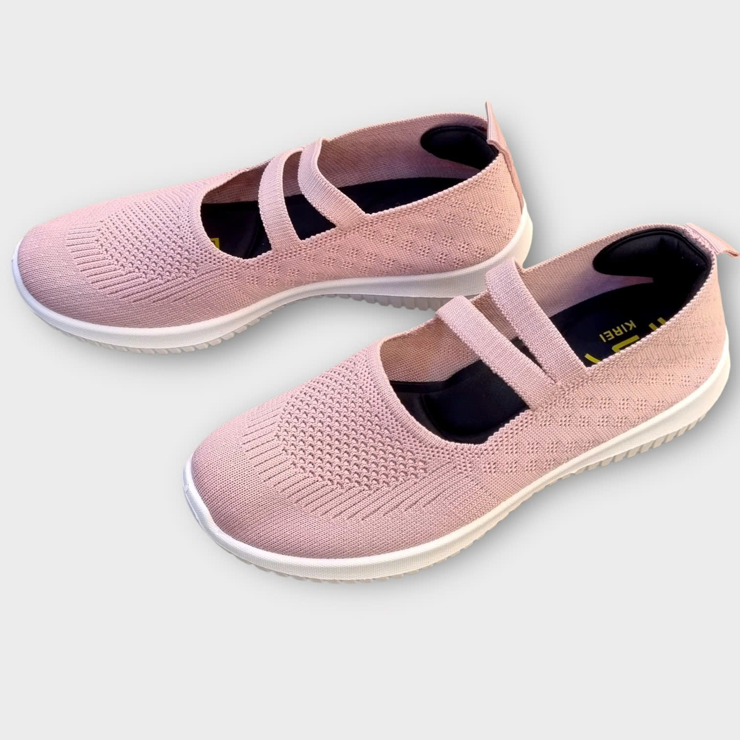 Kirei Walk BG Giày Búp Bê Straps Knitted Hồng