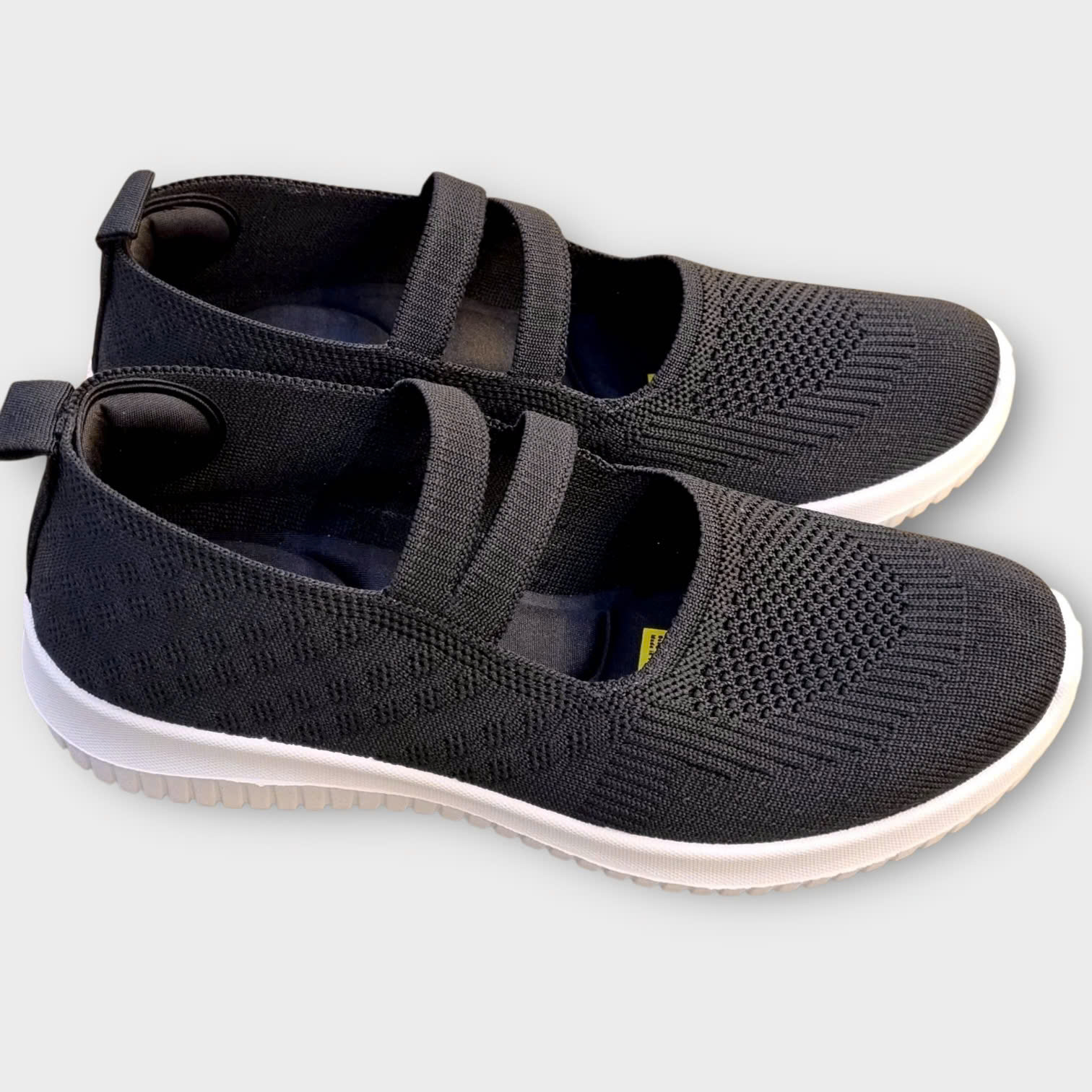 Kirei Walk BG Giày Búp Bê Straps Knitted Đen