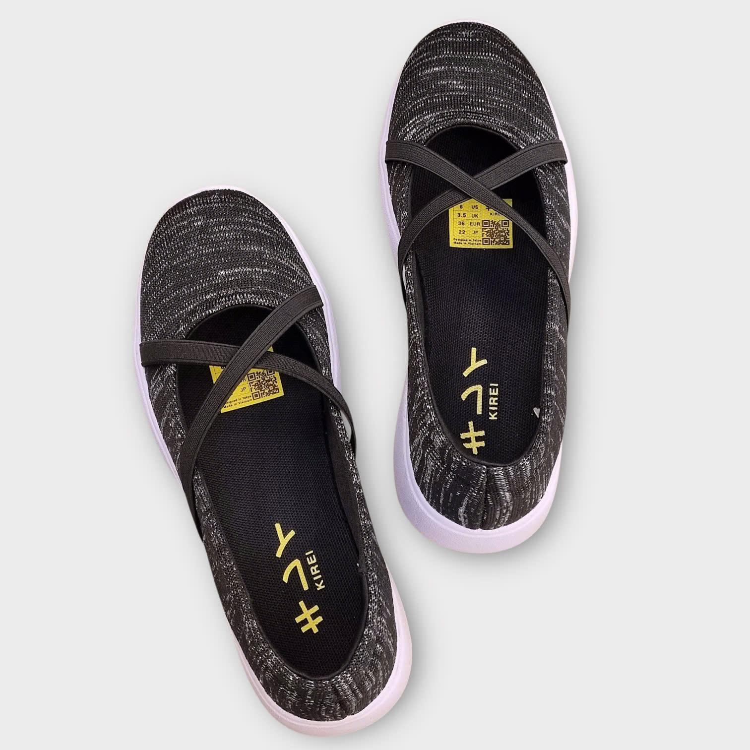 Kirei breathable walk straps HD Black doll shoes