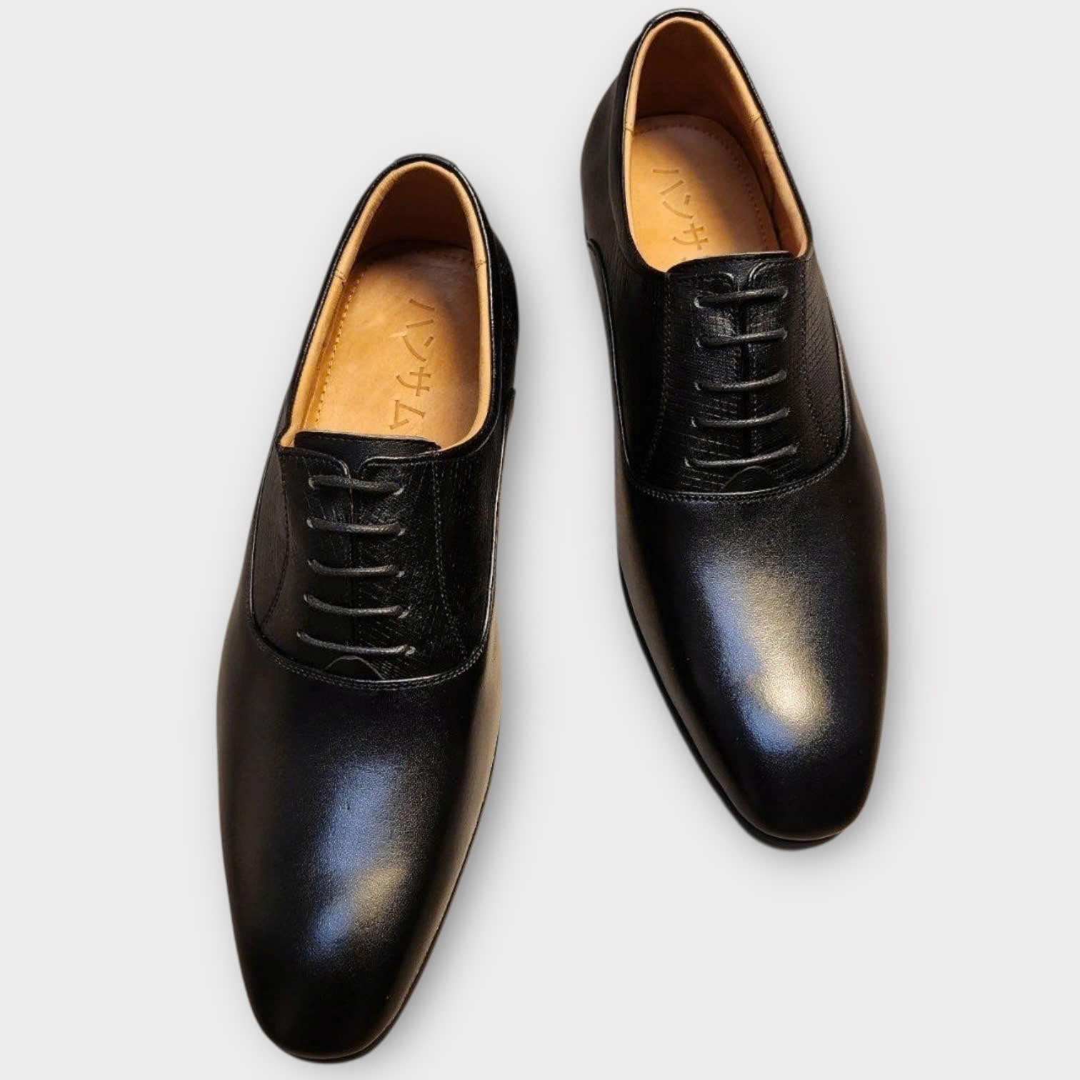 Giày tây Hansamu Emboss Oxford HI Đen