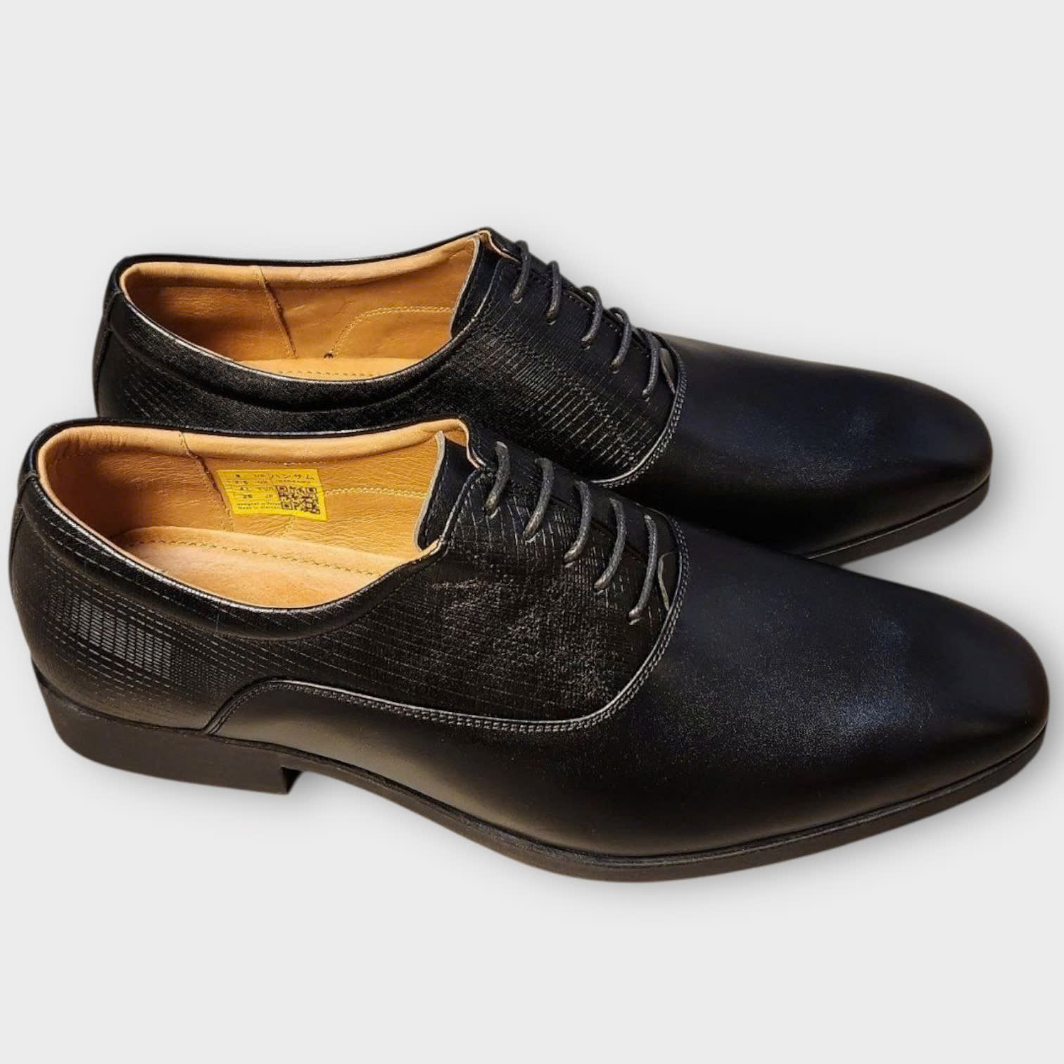 Giày tây Hansamu Emboss Oxford LA Đen