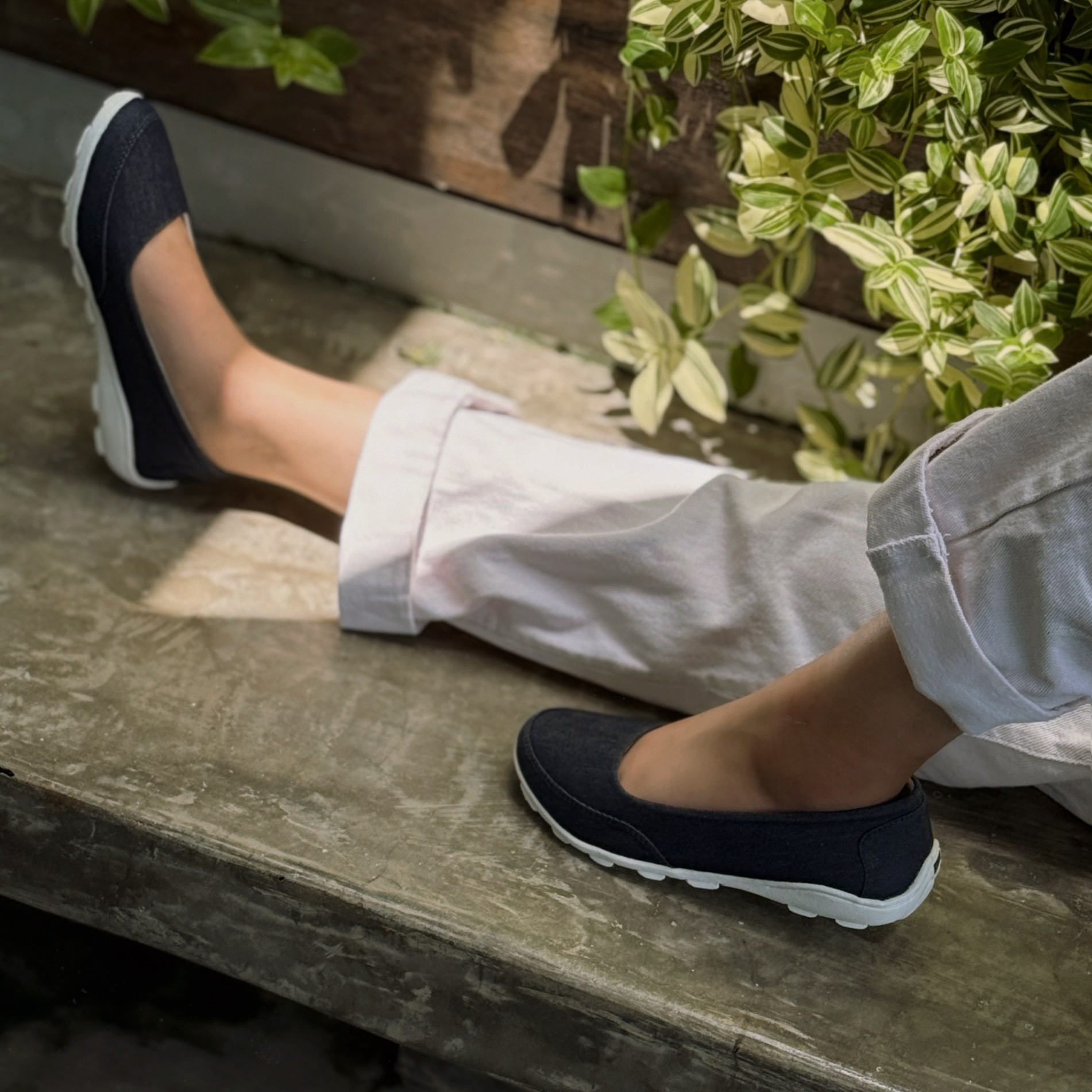 Giày Nhật búp bê Kirei walk canvas đế dẻo KH Xanh