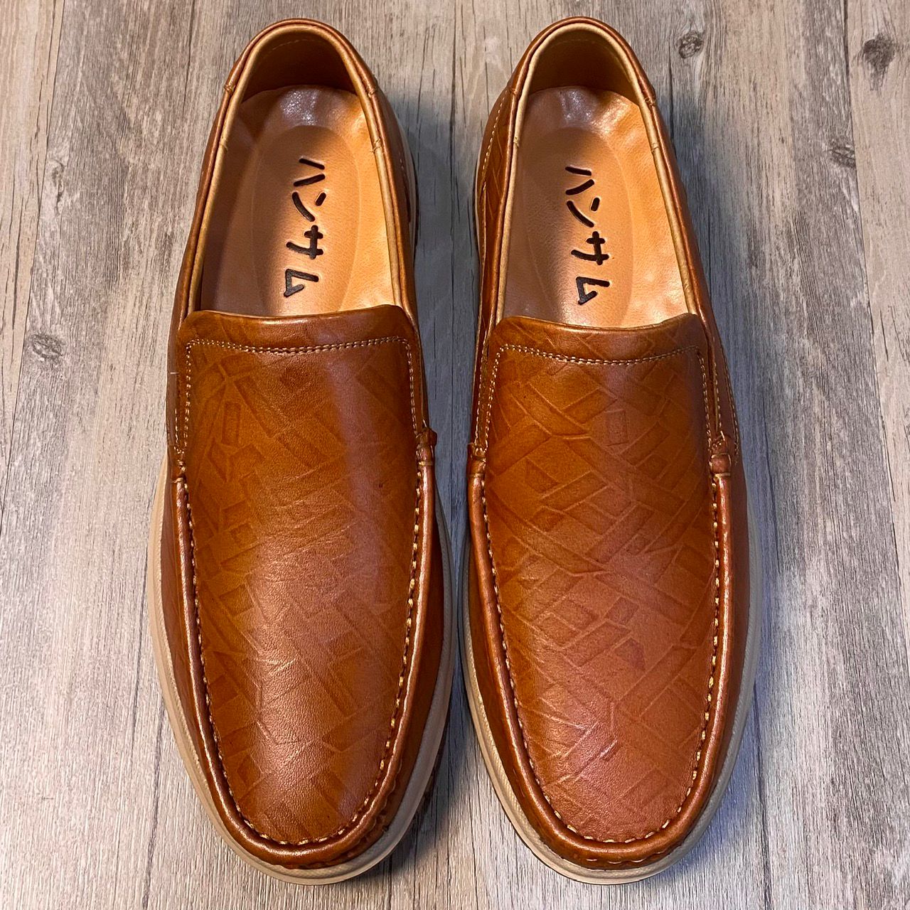 Giày mọi nam Hansamu Emboss LA Nâu