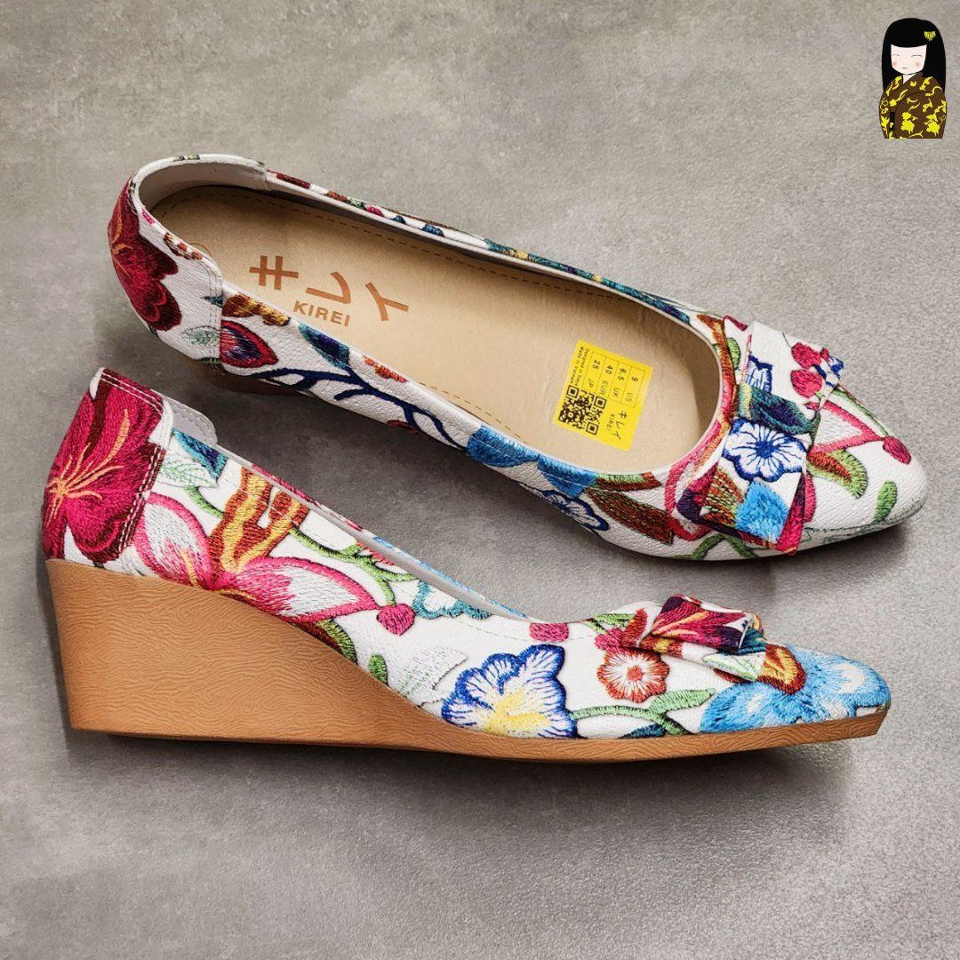 Kirei Office Hi 3D Wedge Shoes FEP 5P Pink White