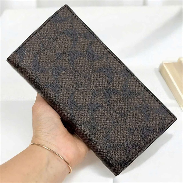 Ví Coach Breast Pocket Wallet Signature DS Brown