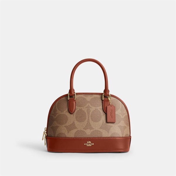 Túi Coach Sabrina Satchel Bag In Signature Canvas DS Brown